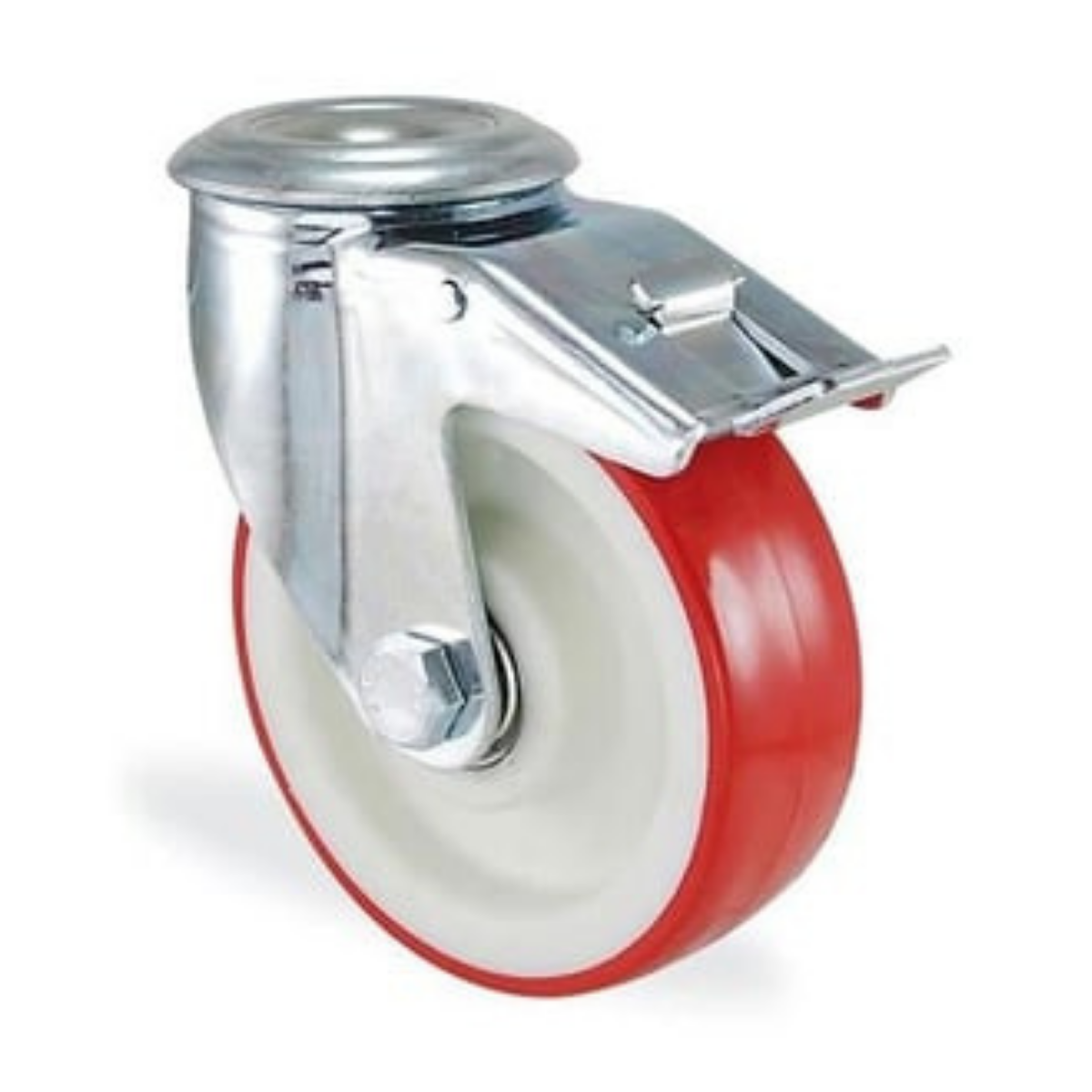 Kama 3800 PUR 150 F18 Delik Bağlantılı Frenli Teker 15cm 400kg