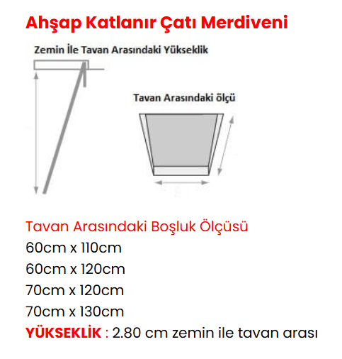 Ahşap Katlanır Çatı Merdiveni