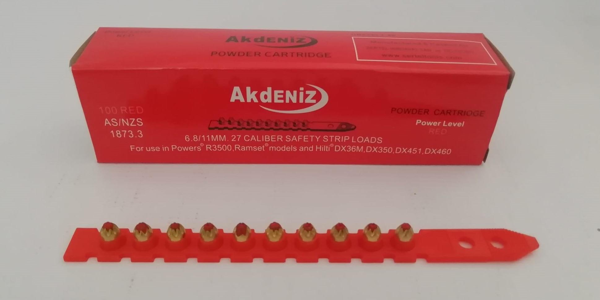 Akdeniz Kırmızı Barut Kapsülü Şerit 100 Adet 0,27 Calibre
