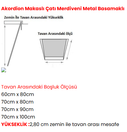 Akordion 60x80 Makaslı Çatı Merdiveni