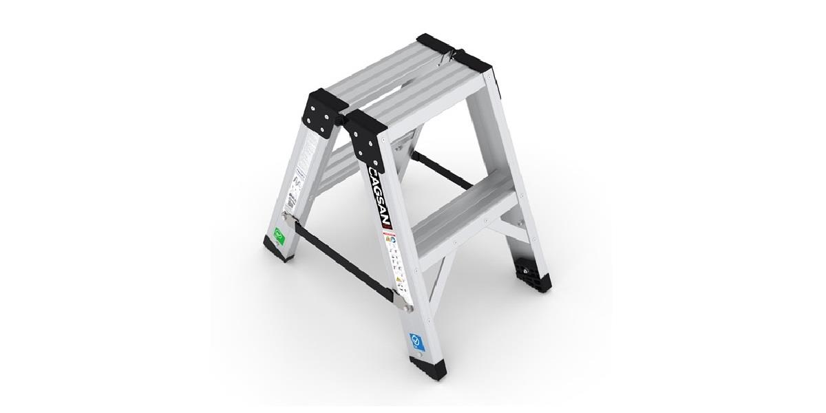 Çağsan Everest-Pro 2 Basamaklı Çift Taraflı Alüminyum Merdiven