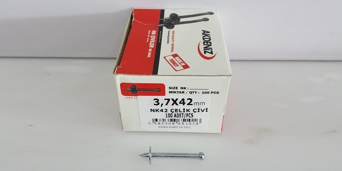 Akdeniz NK 42 Pullu Beton Çivisi 100 Adet/Kutu