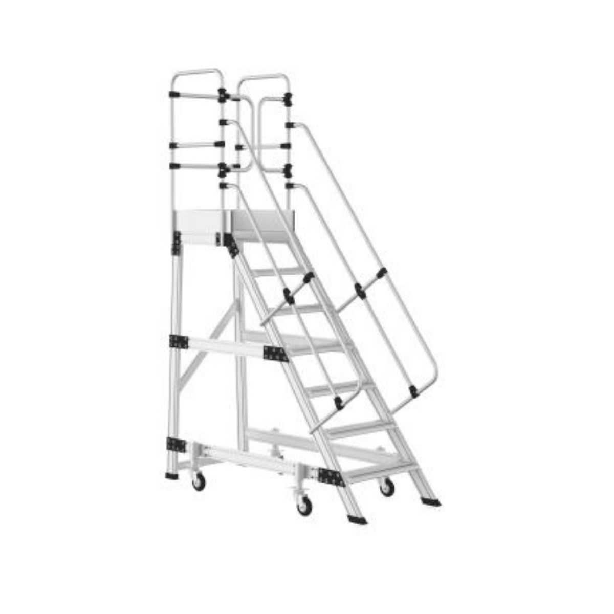 Saraylı 8706 Y Yaylı Ayaklı Platform Merdiven 2.7m
