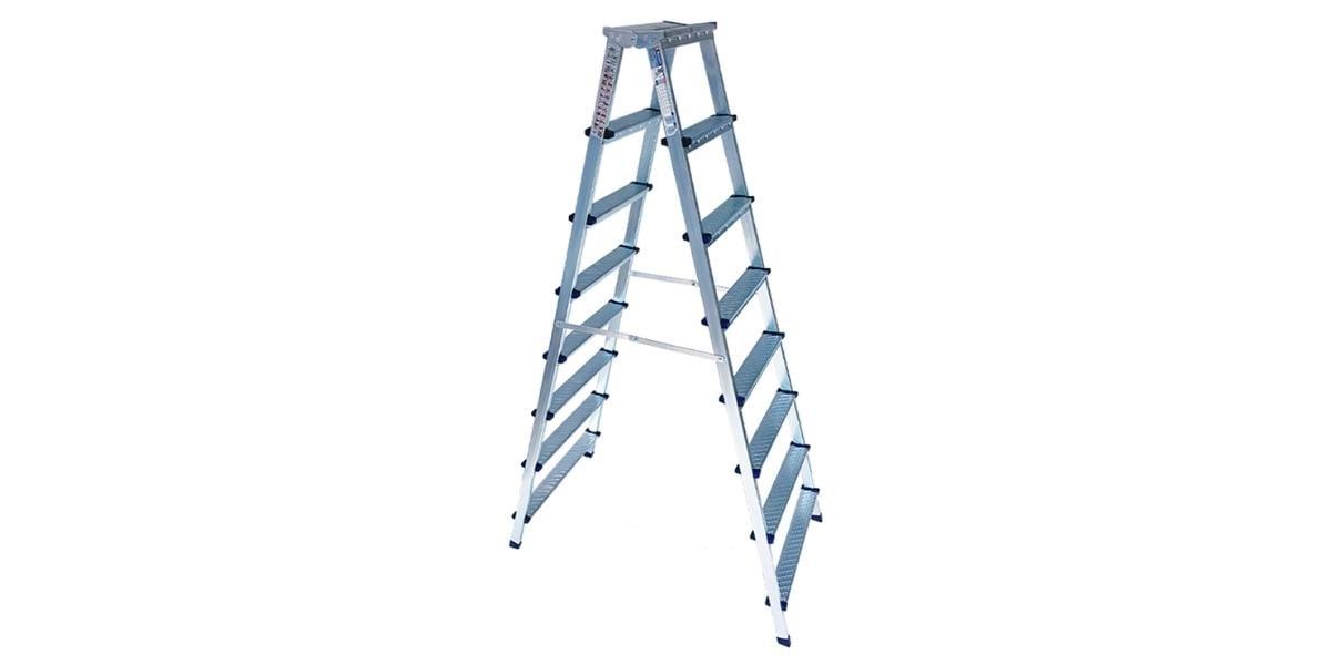 Saraylı 1208 Çift Taraflı Metal Merdiven 8 +8 Basamaklı