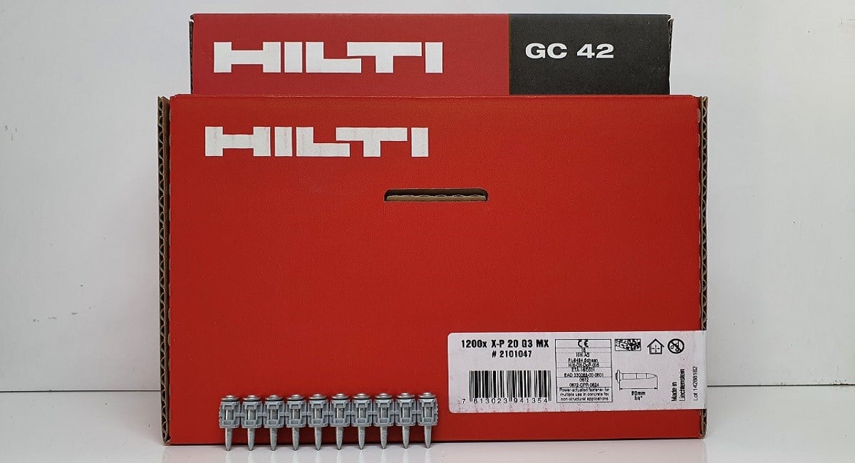 Hilti GX3 Çivi Gaz 20mm Sert Betona Çakım