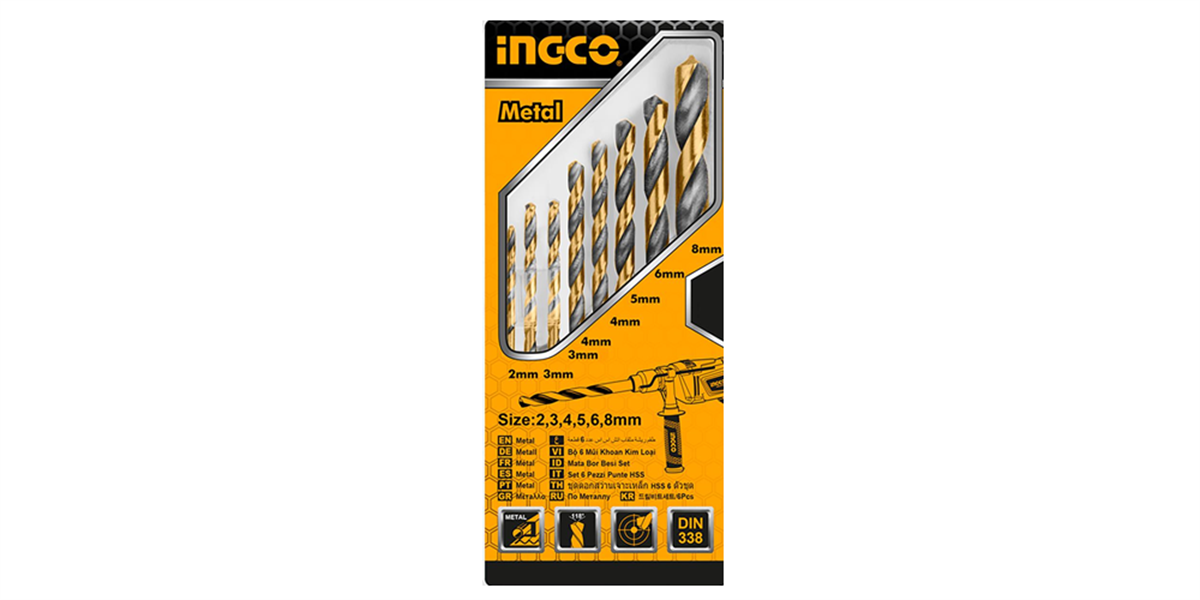 INGCOIngco AKDB0801 8'li HSS Matkap Ucu SetiING-AKDB0801