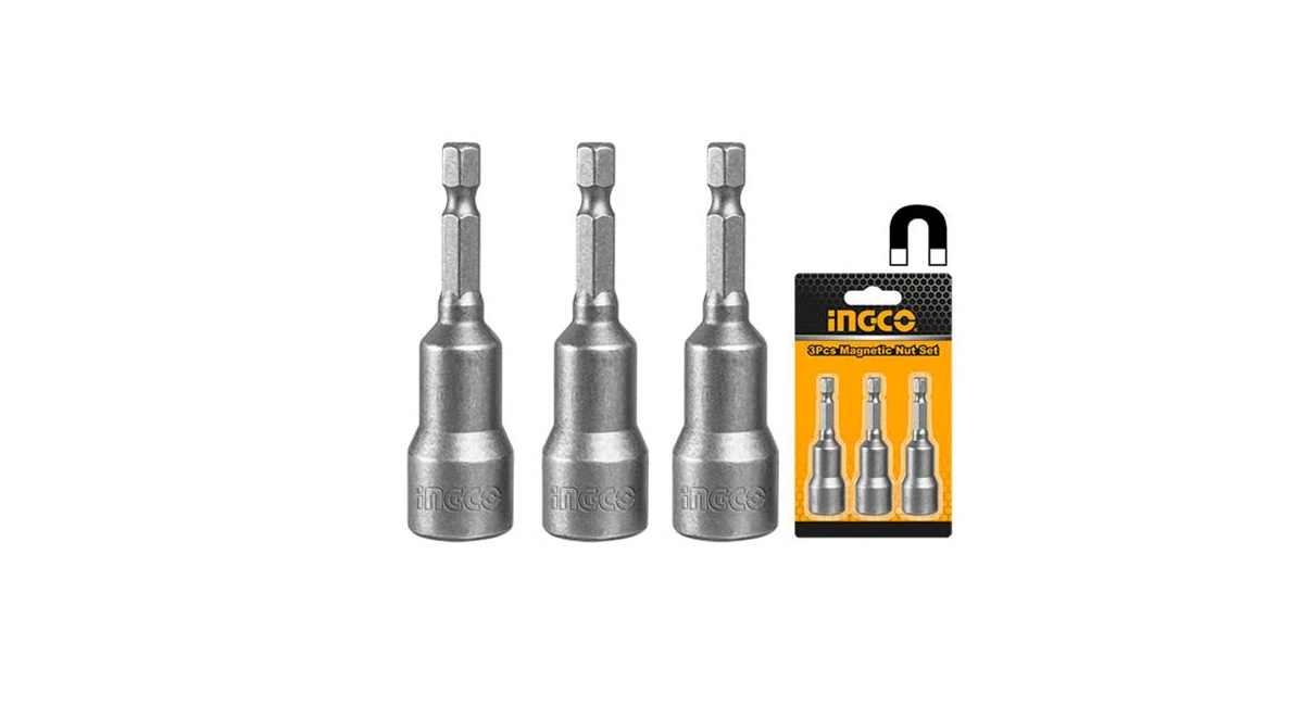 INGCOIngco AMN1231 3'lü Manyetik Somun Adaptörü Seti 12mmING-AMN1231