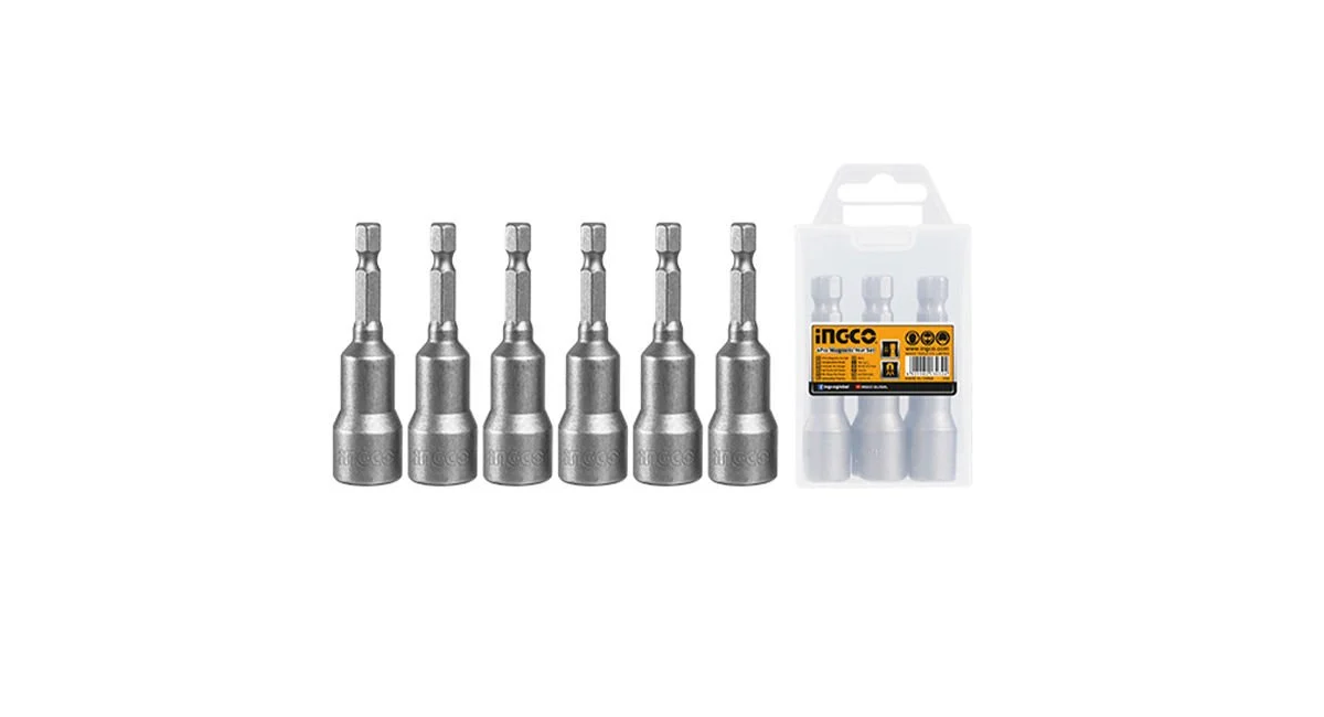 INGCOIngco AMN65061 Endüstriyel 6'lı Manyetik Somun Adaptörü Seti 6-12mmING-AMN65061