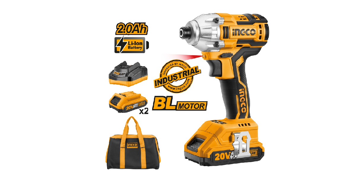 Ingco CIRLI2002 Li-ion Akülü Vidalama Kömürsüz 1/4'' 20V 2.0Ah