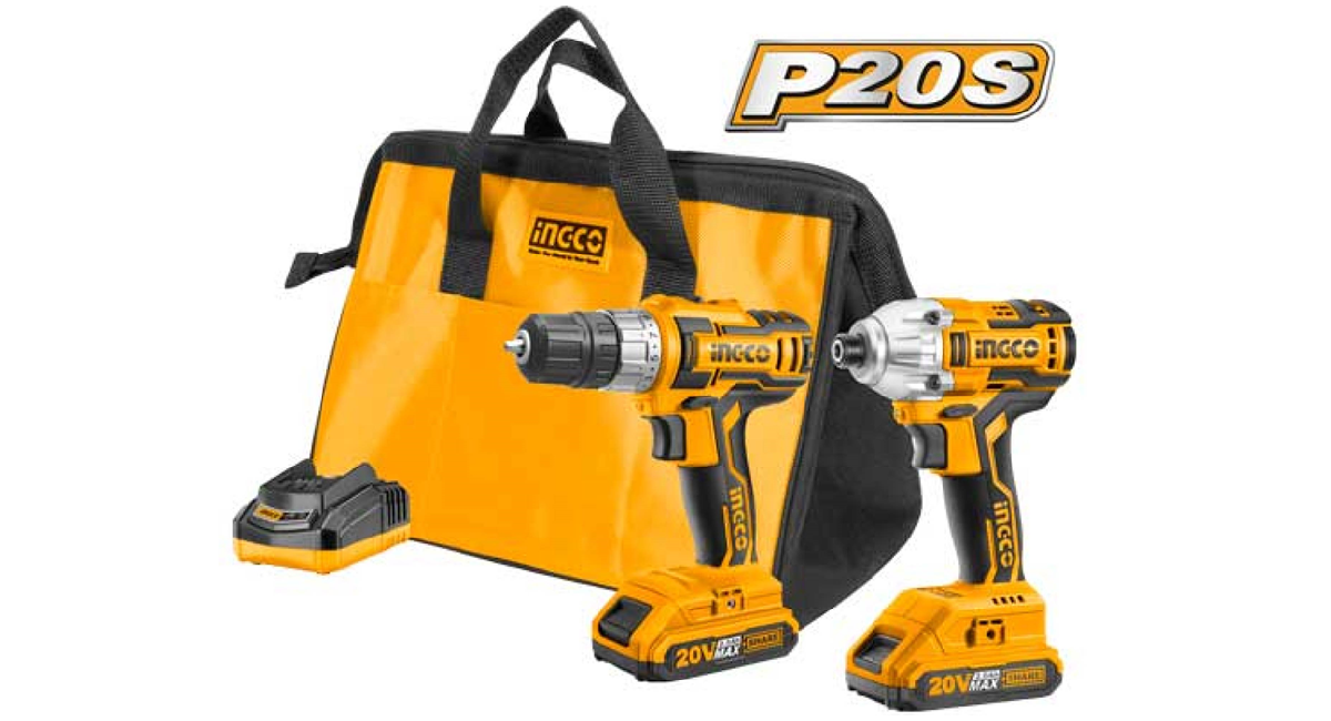 Ingco CKLI2006 Li-ion Akülü 2 li Kombo Set Matkap ve Vidalama 20V 2.0Ah