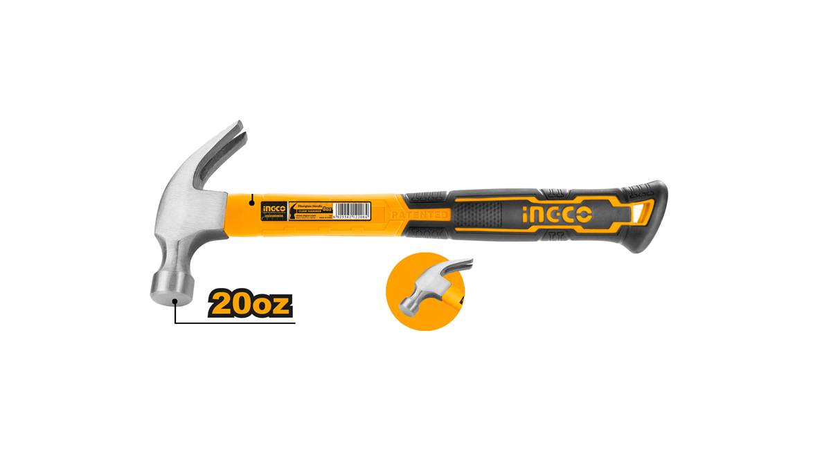 INGCOİngco HCH80820 Fiberglass Saplı Çatal Çekiç 560gING-HCH80820