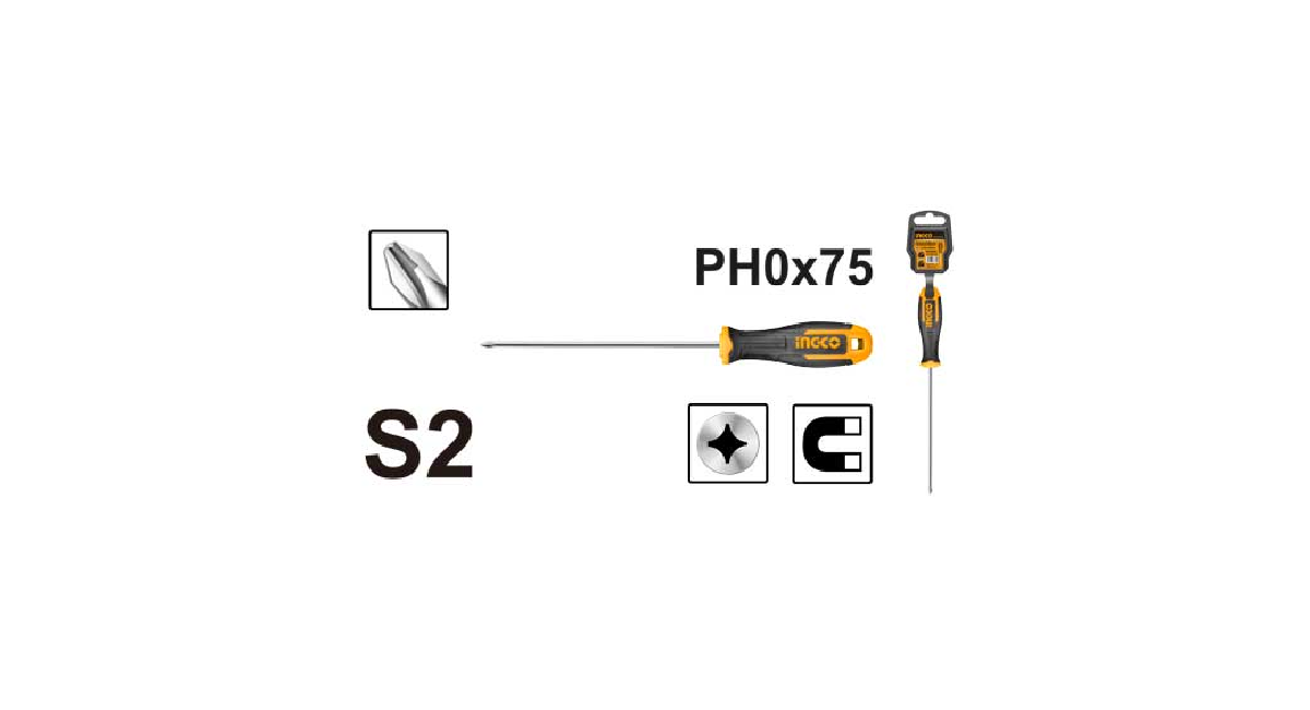 INGCOIngco HS68PH0075 Mıknatıslı Yıldız TornavidaING-HS68PH0075