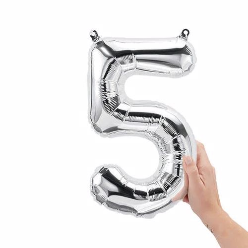 0 Rakam Folyo Gümüş Balon Küçük 35 cm
