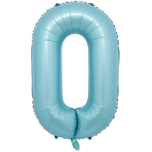 0 Rakam Mavi Pastel Folyo Balon 76 Cm