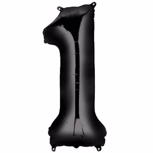 1 Rakam Folyo Balon Siyah 76 cm