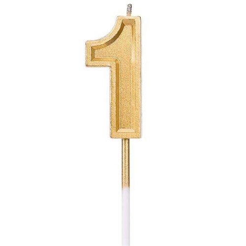 1 Rakam Gold Renkli Pasta Mum