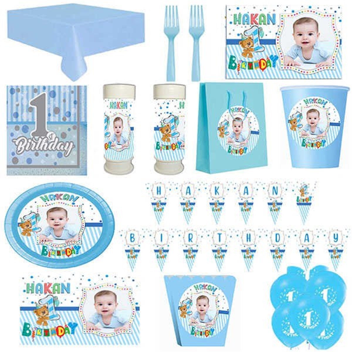 1 Yaş Ayıcık Erkek 24 Kişilik Parti Seti