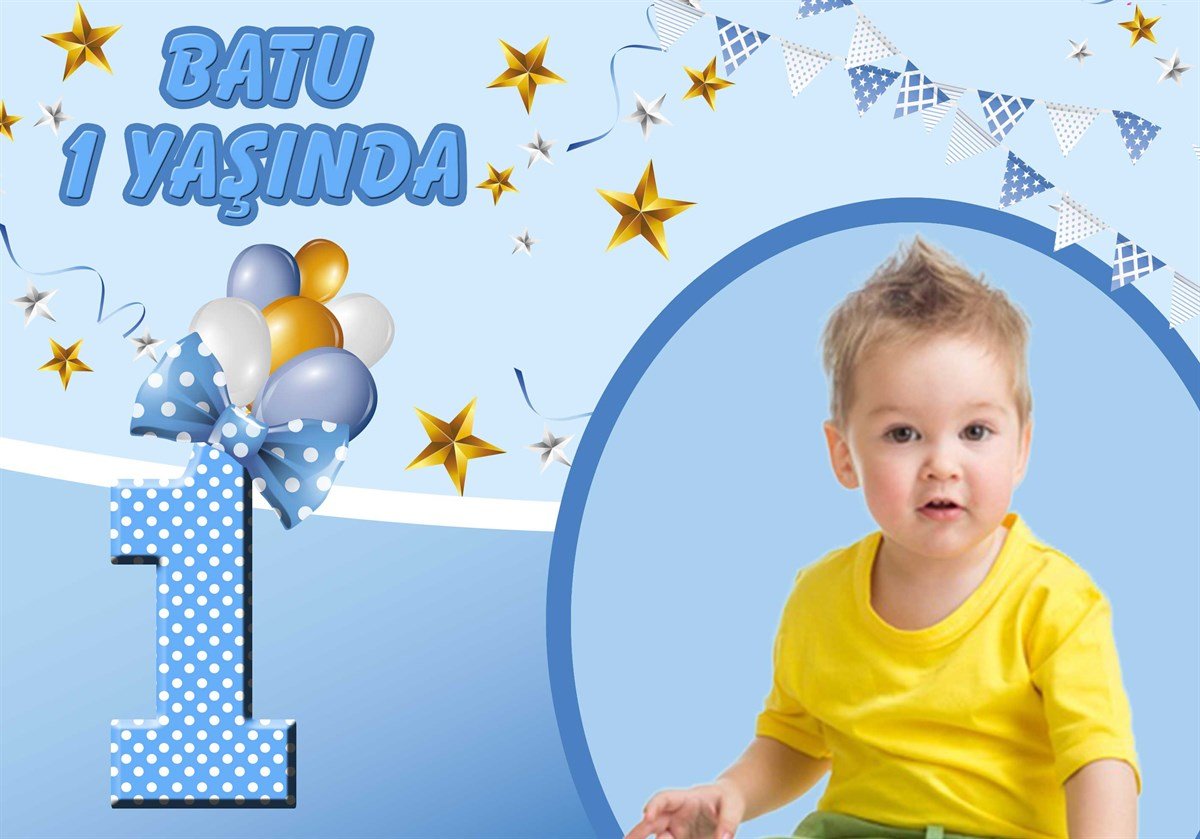 1 Yaş Erkek Kişiye Özel Afiş