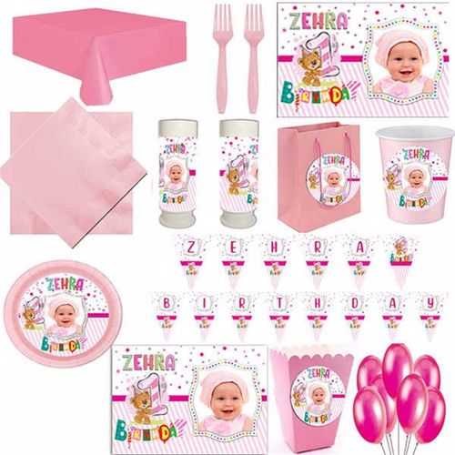 1 Yaş Kız Ayıcık 24 Kişilik Parti Seti