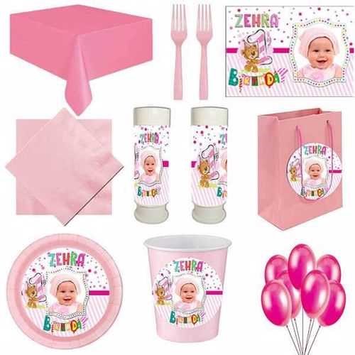 1 Yaş Kız Ayıcık 8 Kişilik Parti Seti