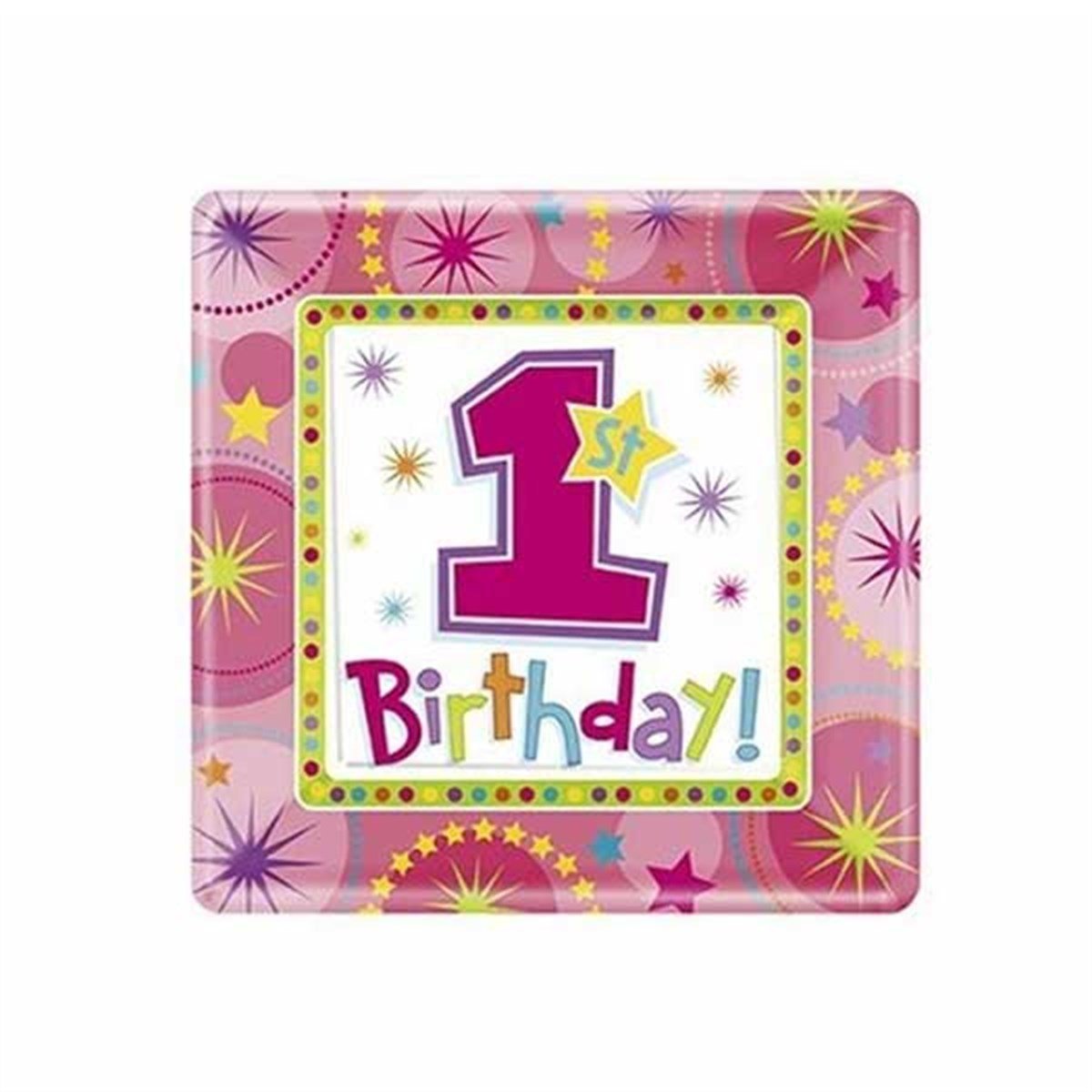 1 Yaş Kız Doğum Günü Tabak