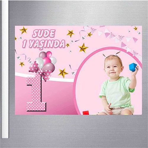 1 Yaş Kız Kişiye Özel Magnet 18 Adet