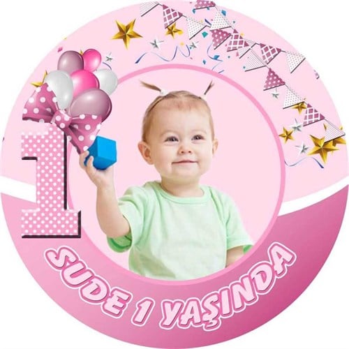 1 Yaş Kız Kişiye Özel Sticker 24 Adet