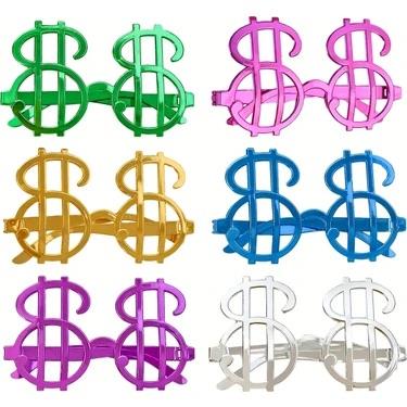 12 Adet Plastik Dolar Parti Gözlüğü