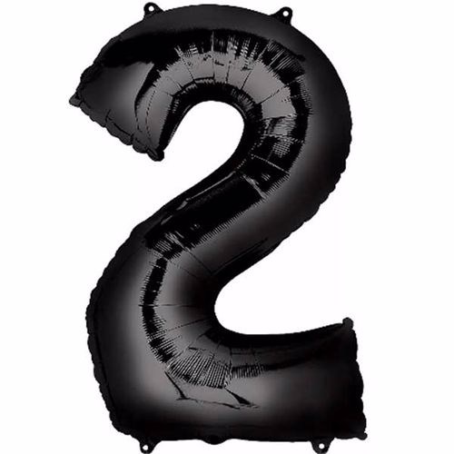 2 Rakam Folyo Balon Siyah 76 cm