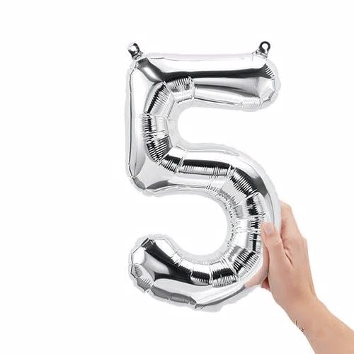 2 Rakam Folyo Gümüş Balon Küçük 35 cm