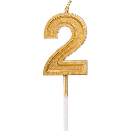 2 Rakam Gold Renkli Pasta Mumu