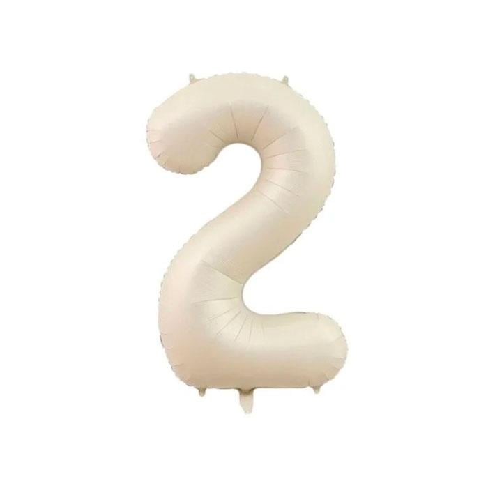 2 Rakam Krem Renk Folyo Balon 76 Cm