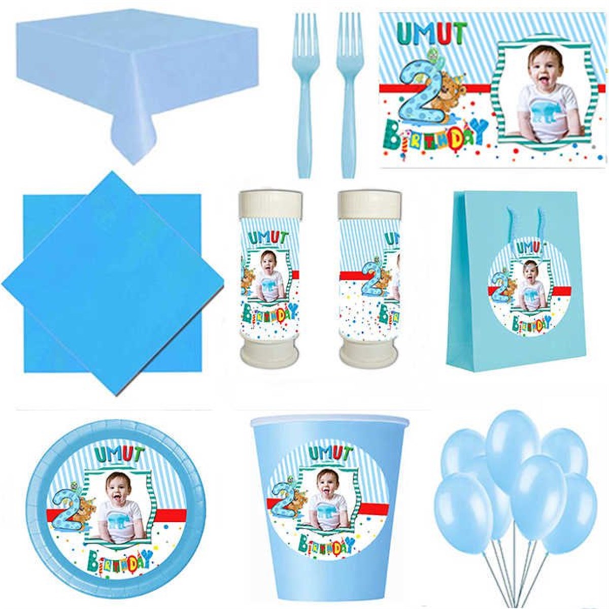 2 Yaş Erkek 8 Kişilik Parti Seti