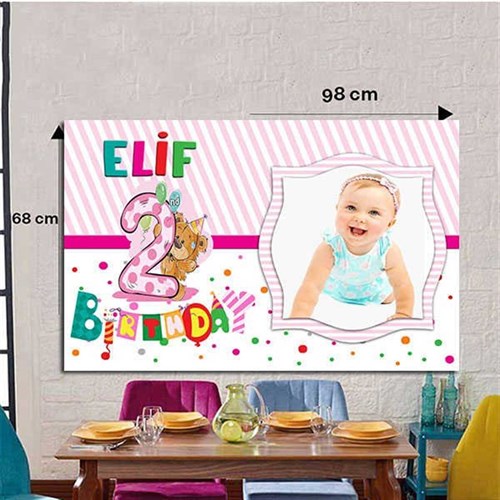 2 Yaş Kız Kişiye Özel Duvar Panosu
