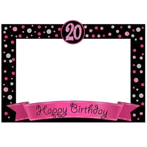 20 Yaş Fuşya Pano Çerçeve Konuşma Balonu Set