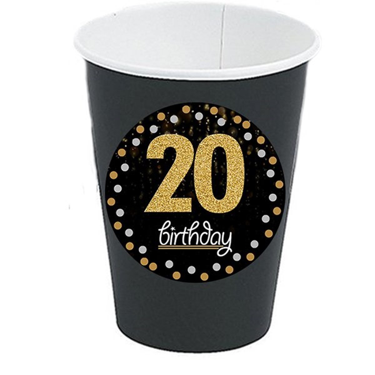 20 Yaş Siyah Bardak