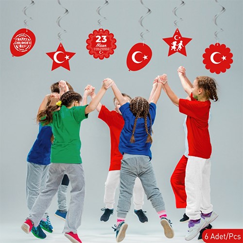 23 Nisan Girdap Sarkıt Süs 6 Adet