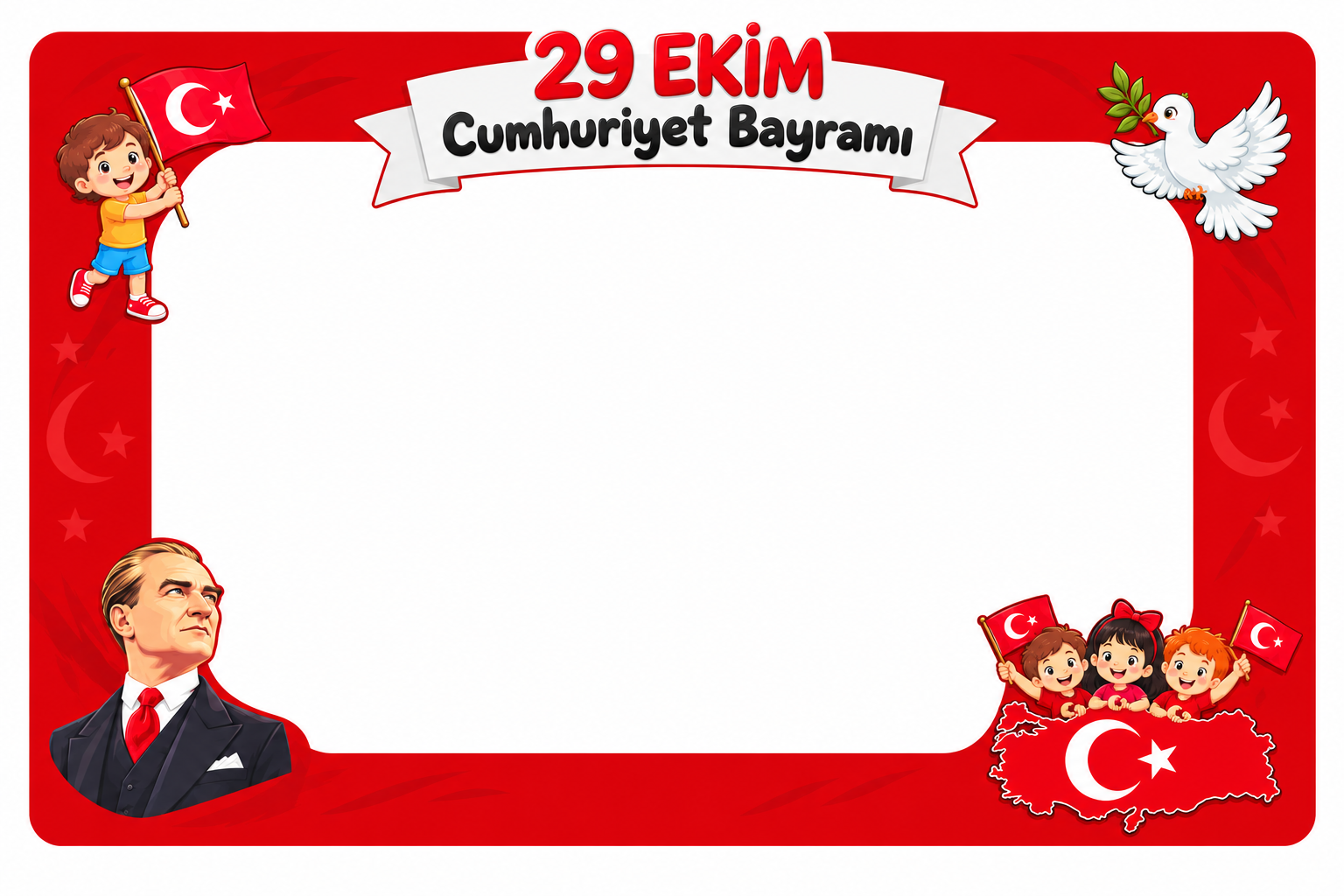 29 Ekim Çocuk Fotoğrafı Çerçevesi