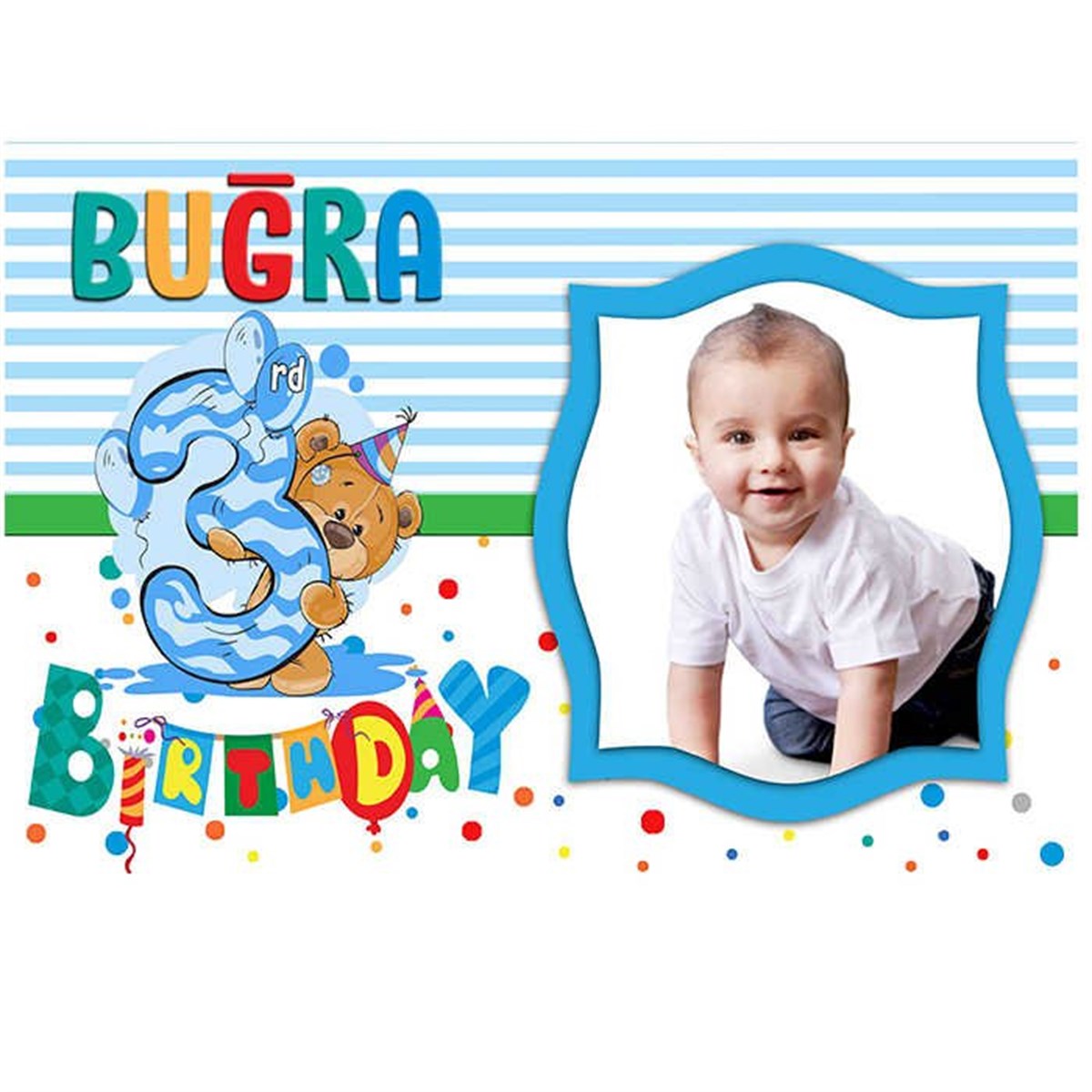 3 Yaş Erkek Kişiye Özel Afiş