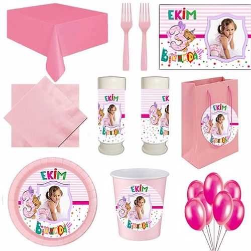 3 Yaş Kız 8 Kişilik Parti Seti