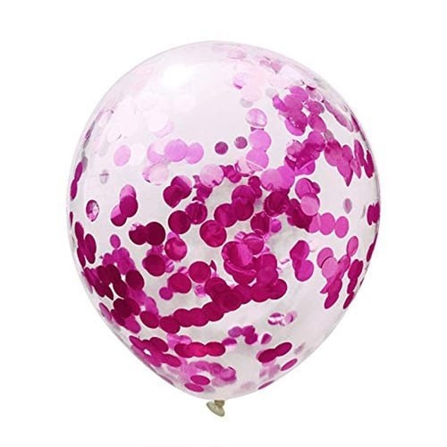 30 Adet Fuşya Kalp Uçan Balon Demeti