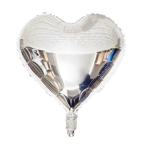 30 Adet Gümüş Kalp Uçan Balon Demeti