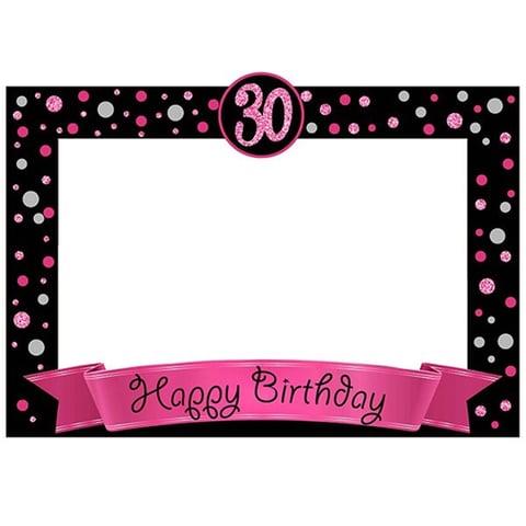 30 Yaş Fuşya Pano Çerçeve Konuşma Balonu Set