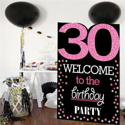 30 Yaş Fuşya Pano Çerçeve Konuşma Balonu Set