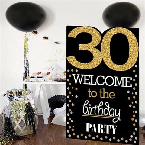 30 Yaş Gold Pano Çerçeve Konuşma Balonu Set