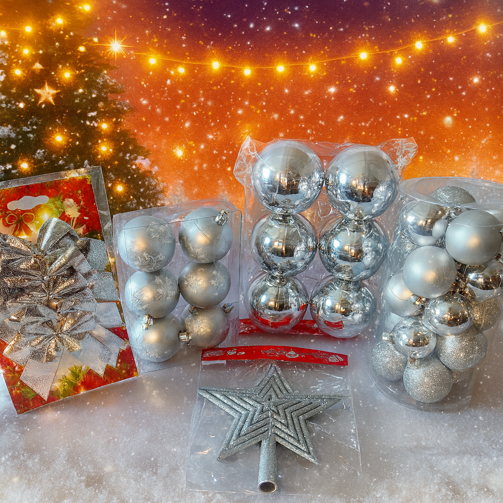 39 Parça Gümüş Ağaç Süsleri