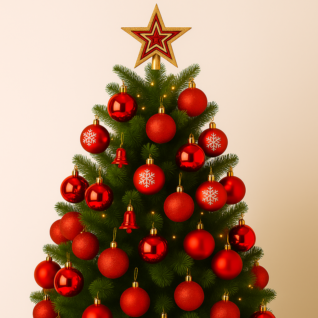 39 Parça Kırmızı Ağaç Süsleri