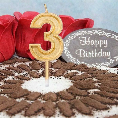 4 Rakam Gold Renkli Pasta Mumu