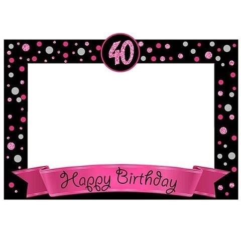 40 Yaş Fuşya Pano Çerçeve Konuşma Balonu Set