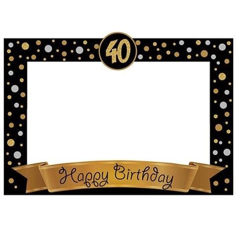 40 Yaş Gold Pano Çerçeve Konuşma Balonu Set